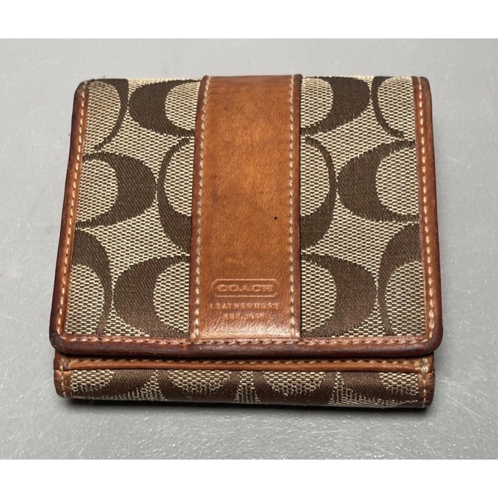 Vintage Coach Canvas Leather Men's Signature Print Wallet